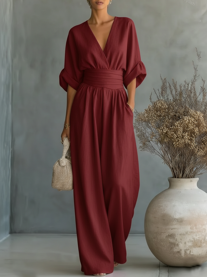 Alessia | Elegante Jumpsuit met V-hals en Hoge Taille