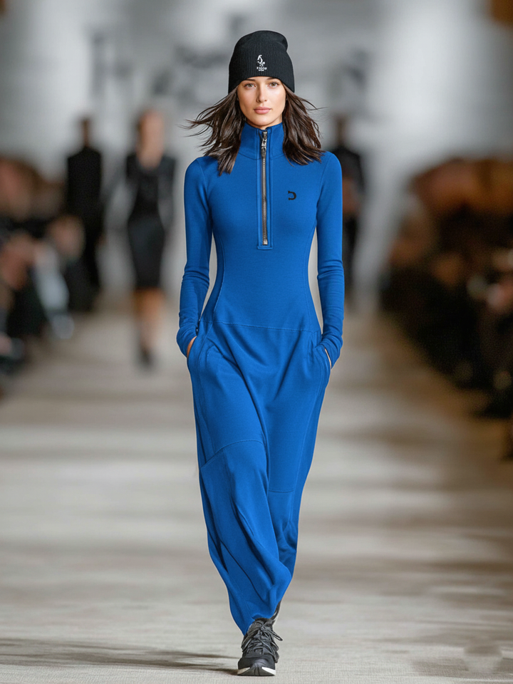 Elise™ | Maxi-jurk met hoge hals en zachte afwerking