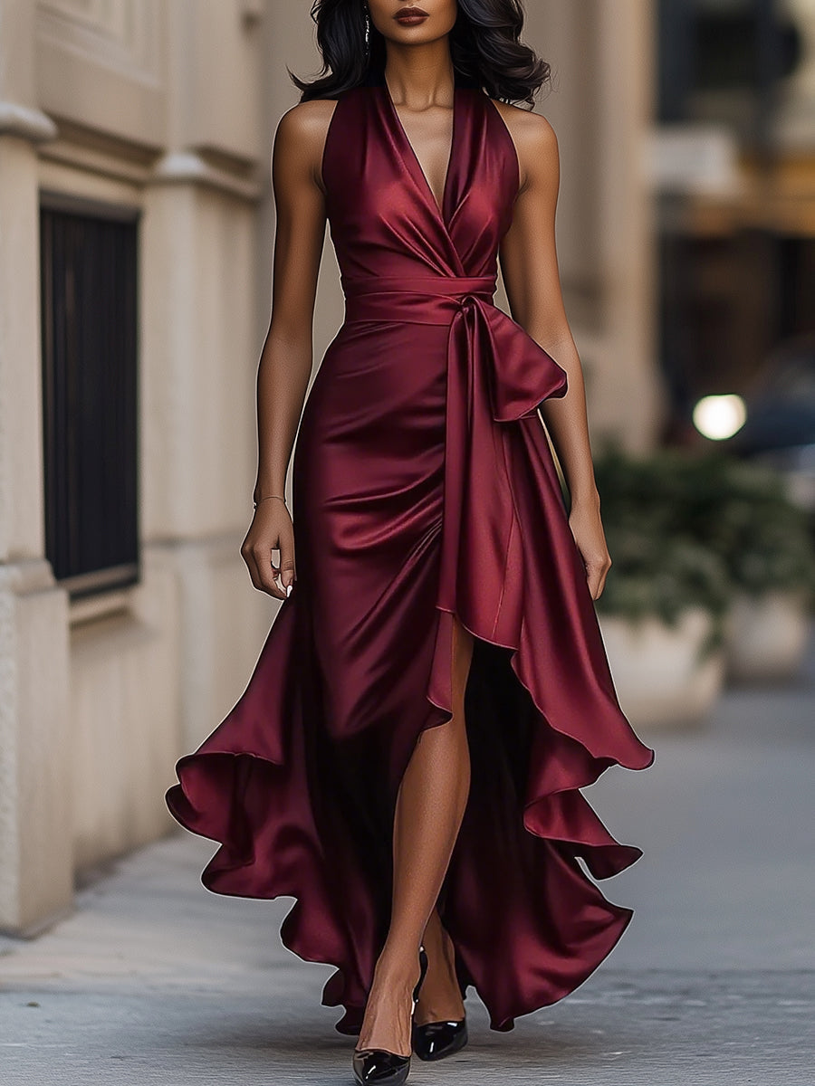 La Scintilla | Jurk in Satin met Drapage in de Taille