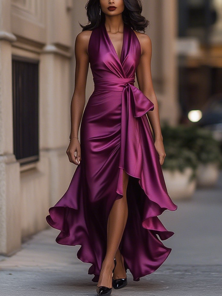 La Scintilla | Jurk in Satin met Drapage in de Taille