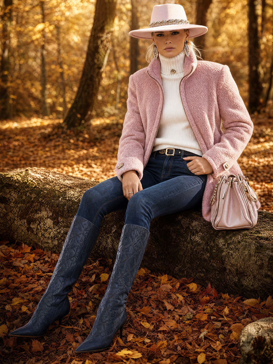 Rosalie | Vintage roze fleece jack met rits