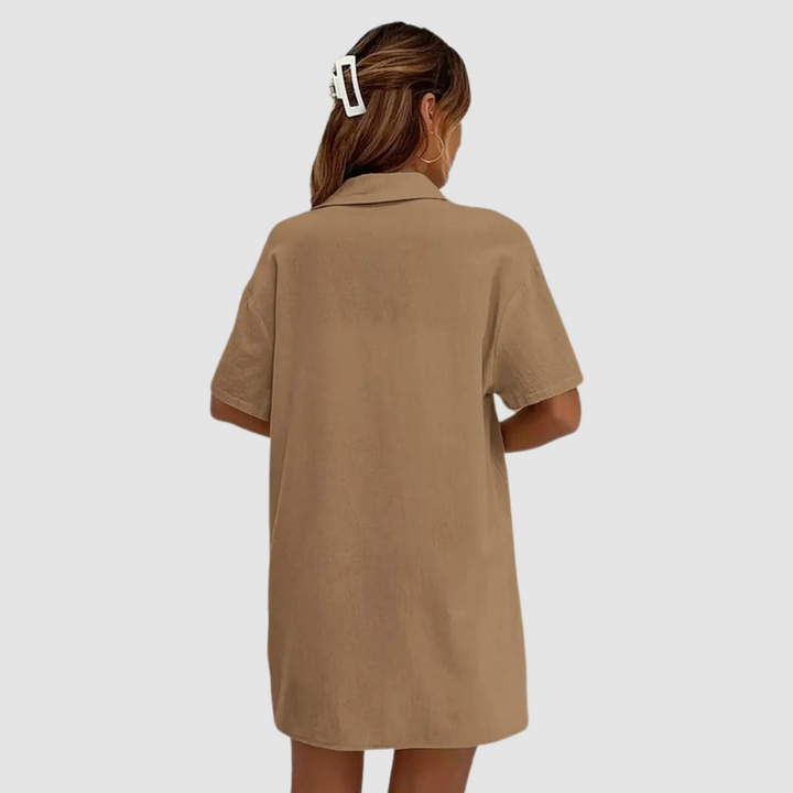 Frances™ Elegante Zomer Twee-delige Set | Korte Mouwen Knop-up Top en Drawstring Shorts