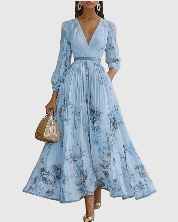 Rowella | Elegante Maxi Plissé Jurk