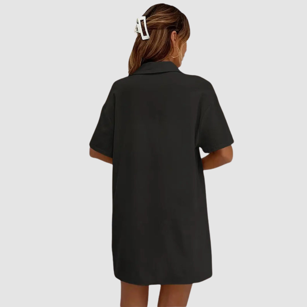 Frances™ Elegante Zomer Twee-delige Set | Korte Mouwen Knop-up Top en Drawstring Shorts