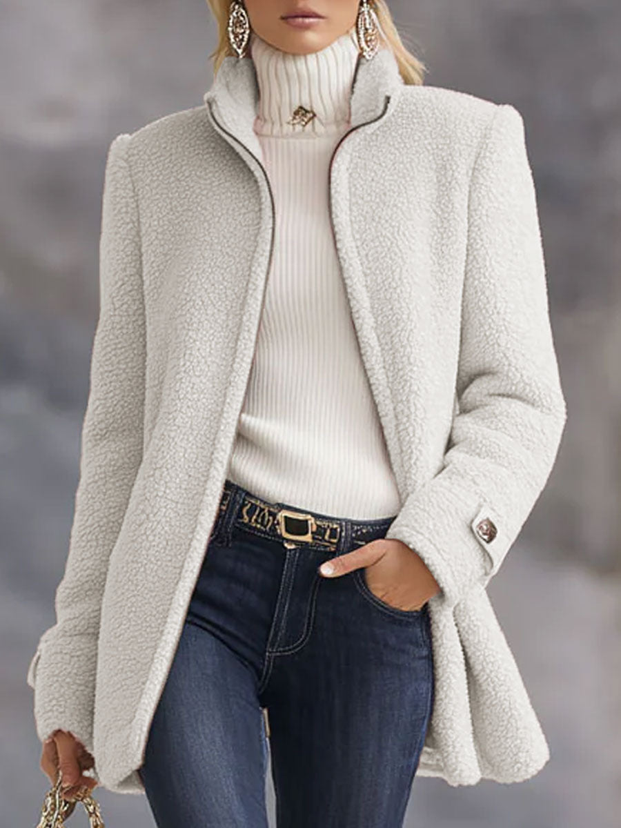 Rosalie | Vintage roze fleece jack met rits