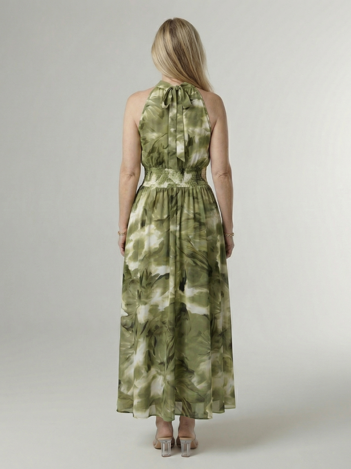 Sylin | Geverfde Halter Midi Jurk