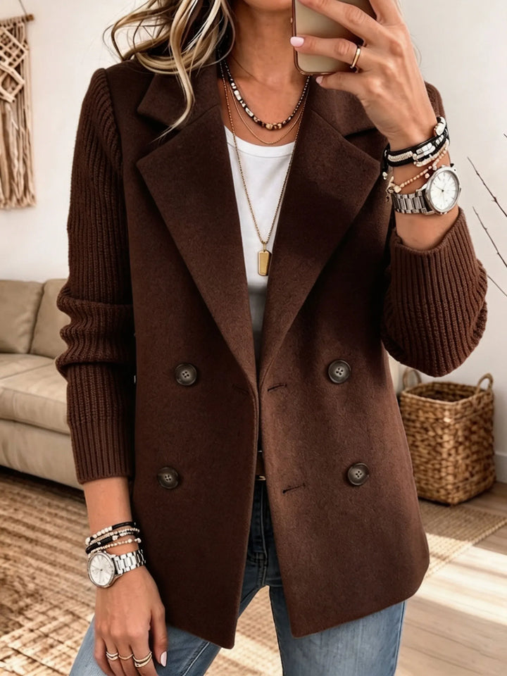 Dames Blazer met Gebreide Mouwen — Elegant en Warm