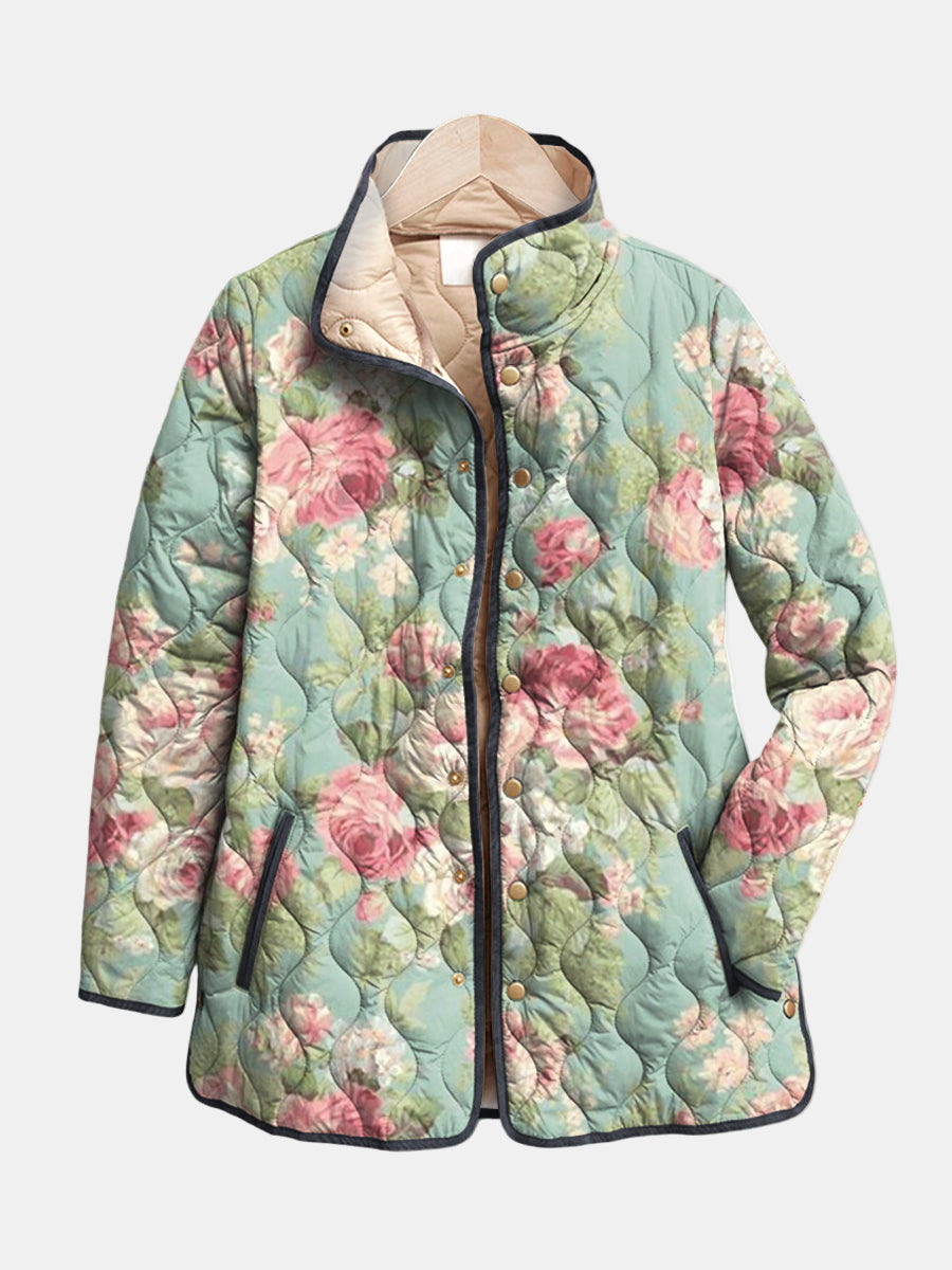 Gequilte Jas met Oude Rozen Claire
