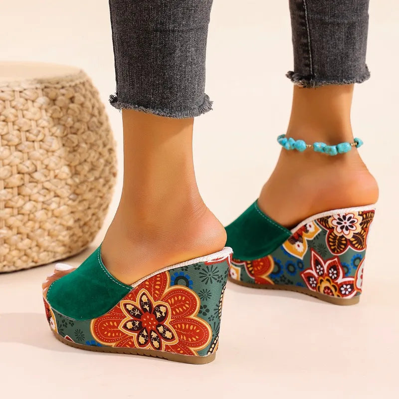 Mireya | Geleide Sandalen met Boheemse Motief
