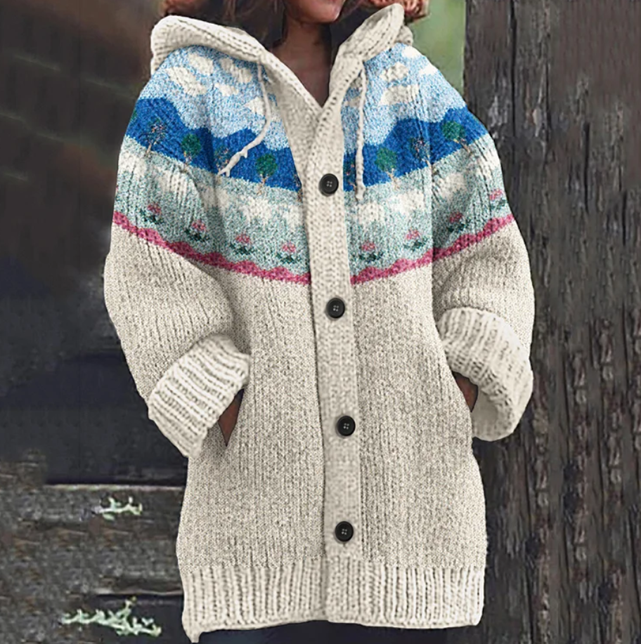 Thea | Warme Gebreide Capuchonvest