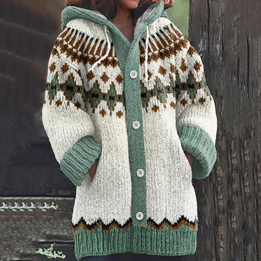 Thea | Warme Gebreide Capuchonvest