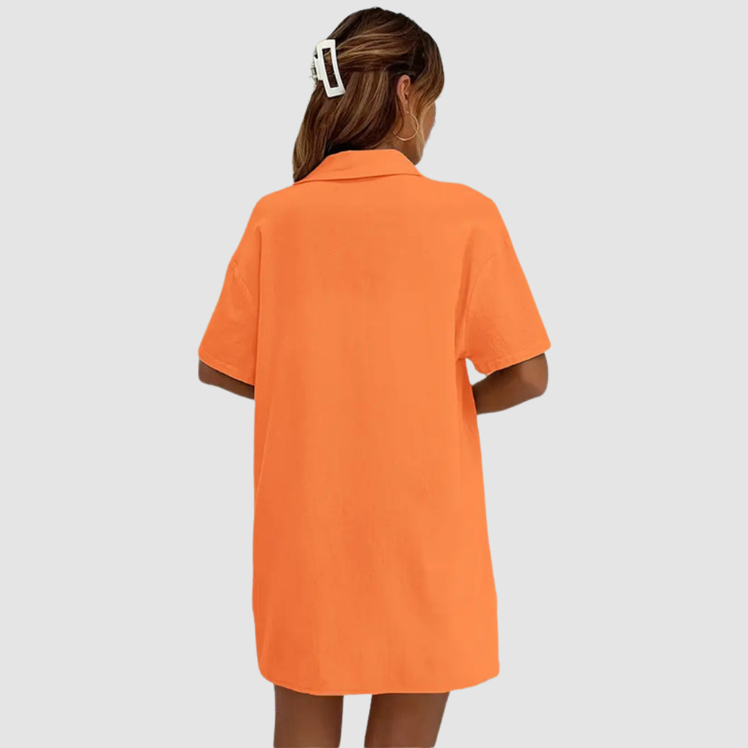 Frances™ Elegante Zomer Twee-delige Set | Korte Mouwen Knop-up Top en Drawstring Shorts