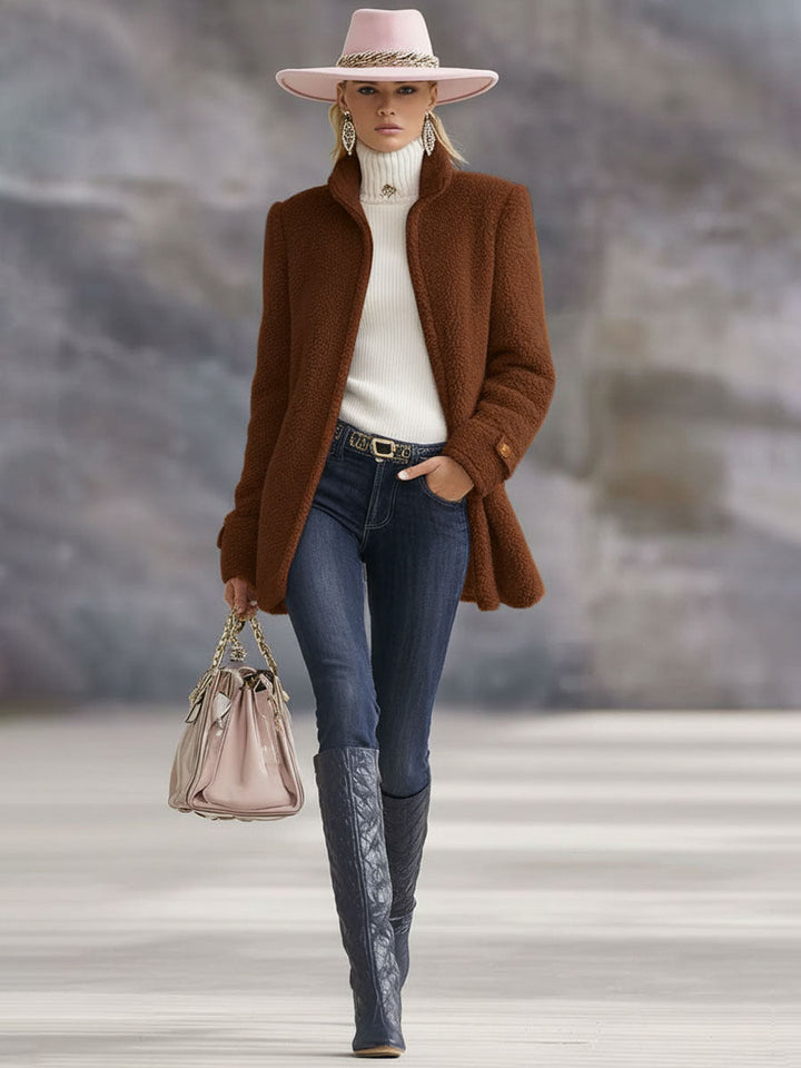 Rosalie | Vintage roze fleece jack met rits