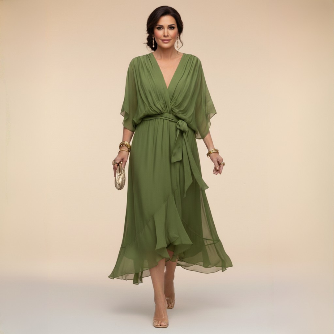 Sfumato | Chiffon Jurk met V-hals