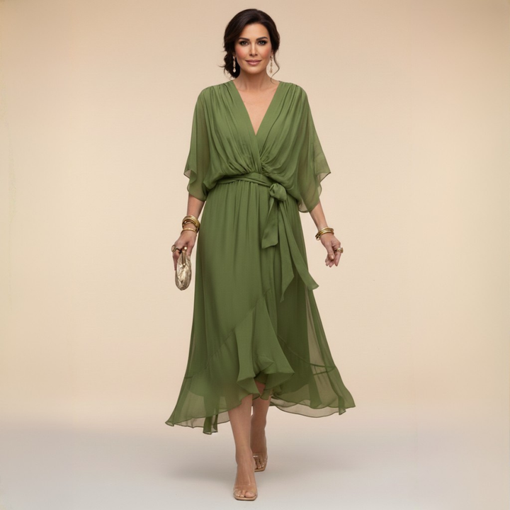 Sfumato | Chiffon Jurk met V-hals