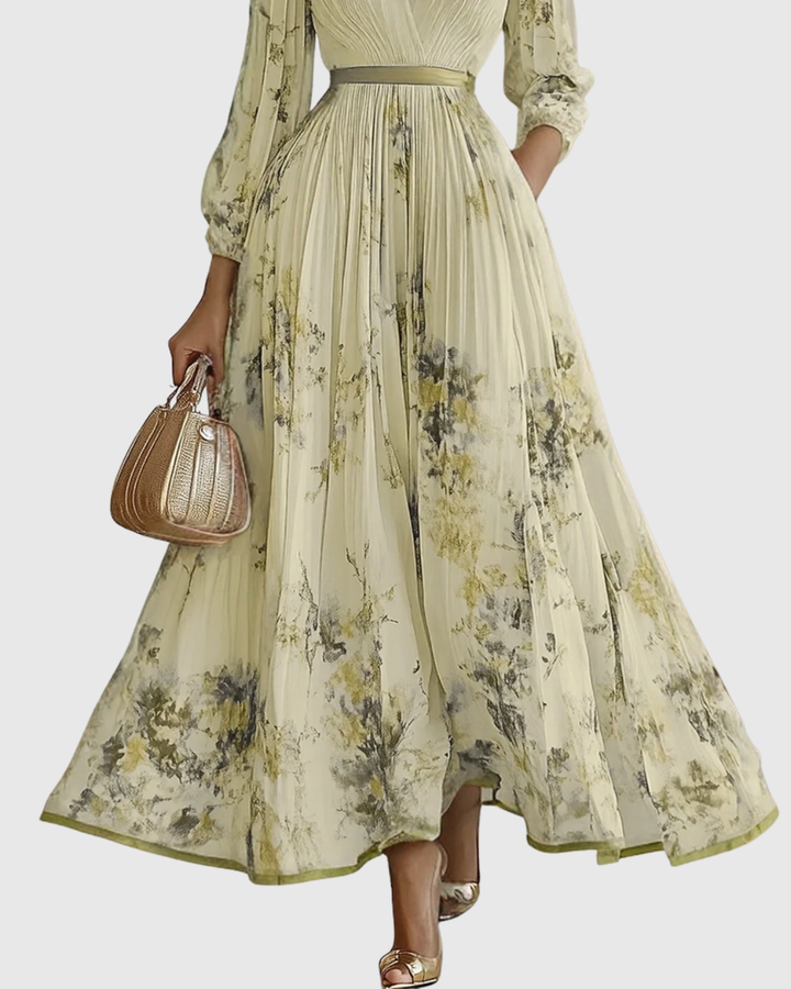 Rowella | Elegante Maxi Plissé Jurk