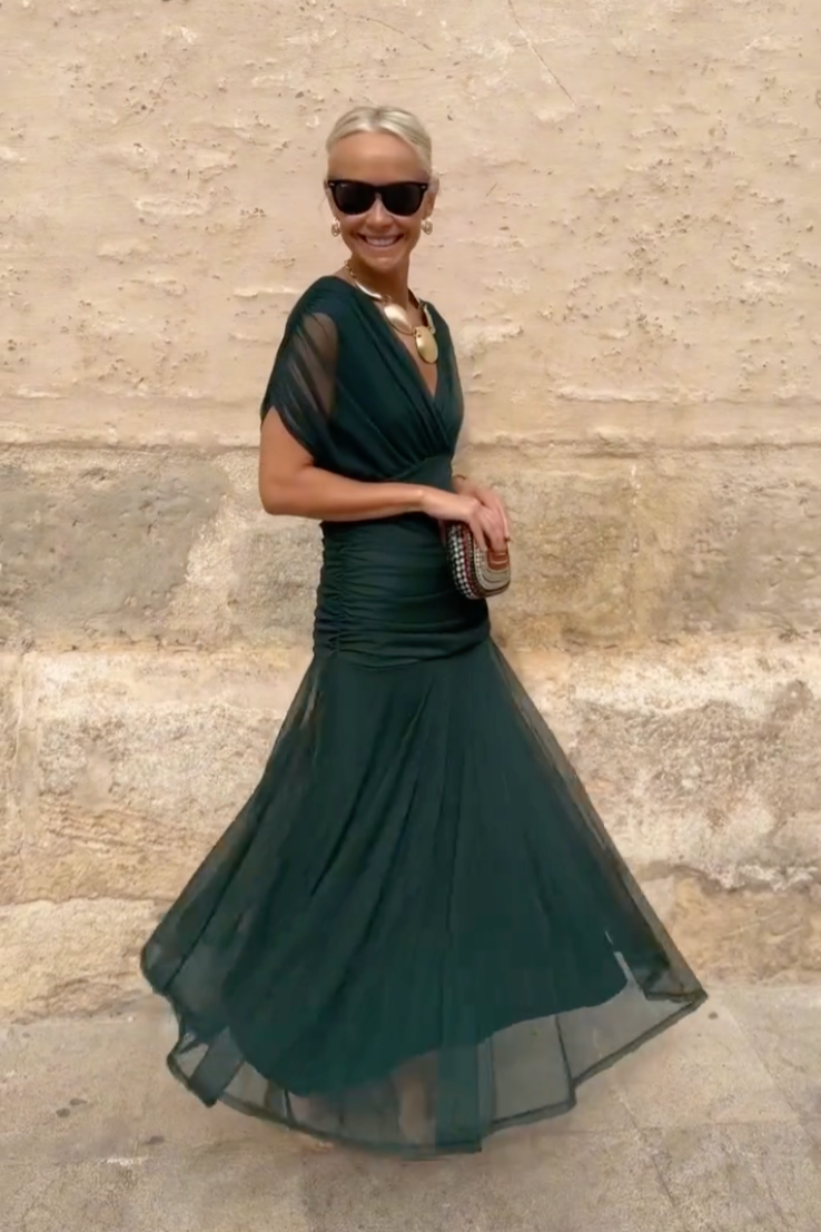 ANA | ELEGANTE MAXI PLEAT JURK