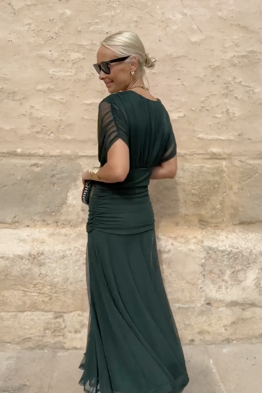 ANA | ELEGANTE MAXI PLEAT JURK