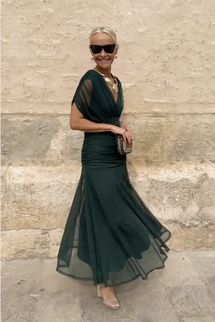 ANA | ELEGANTE MAXI PLEAT JURK