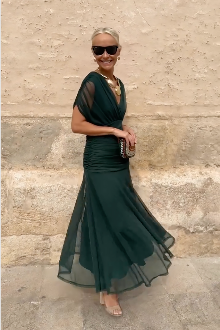 ANA | ELEGANTE MAXI PLEAT JURK