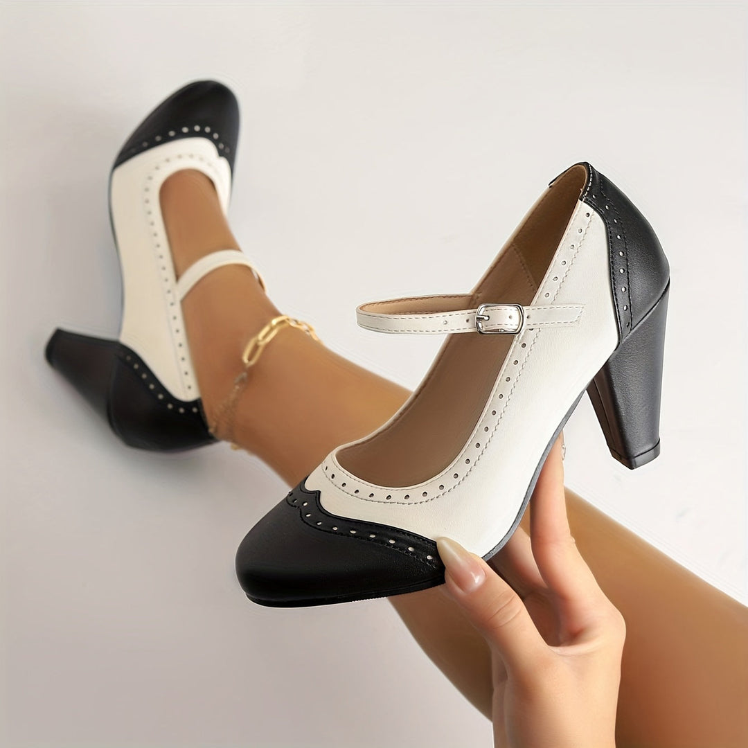Amy™ | Elegante bicolor pumps met comfortabele hak