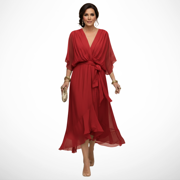 Sfumato | Chiffon Jurk met V-hals