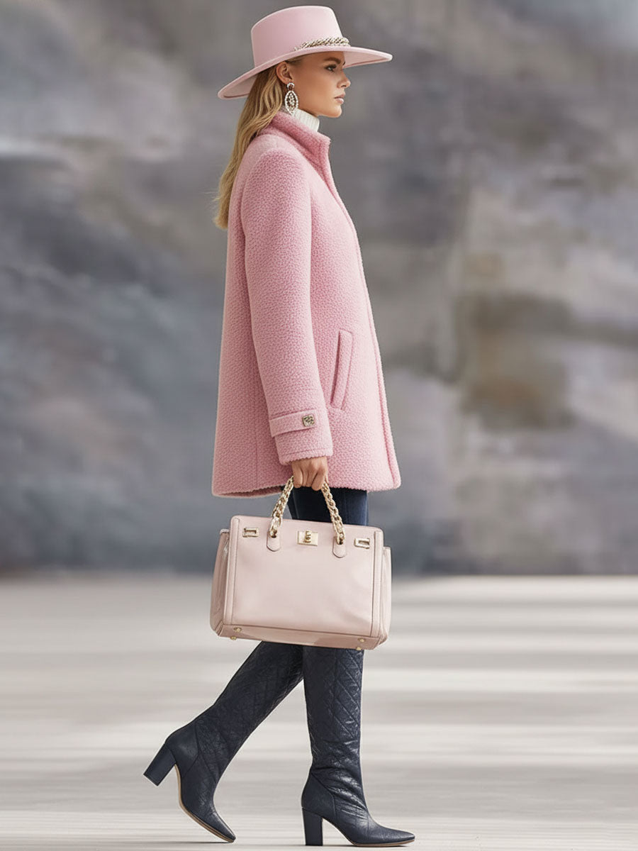 Rosalie | Vintage roze fleece jack met rits