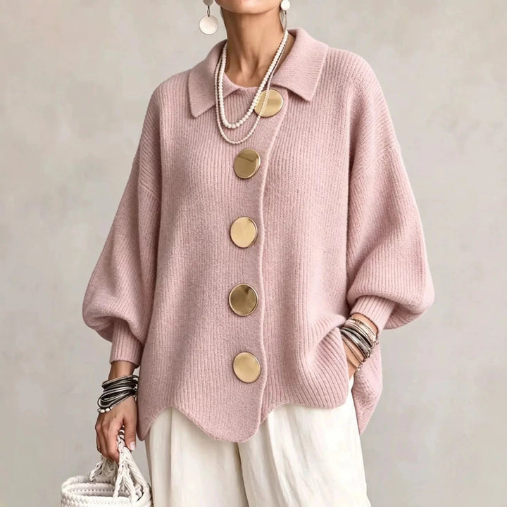 Karina | Oversized cardigan met kraag en knopen