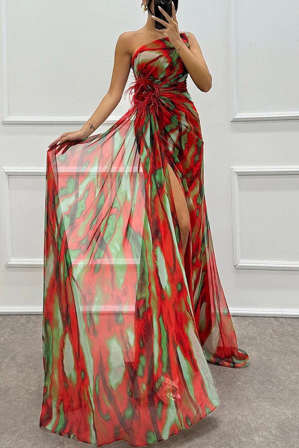 Vibrant Draped Jurk
