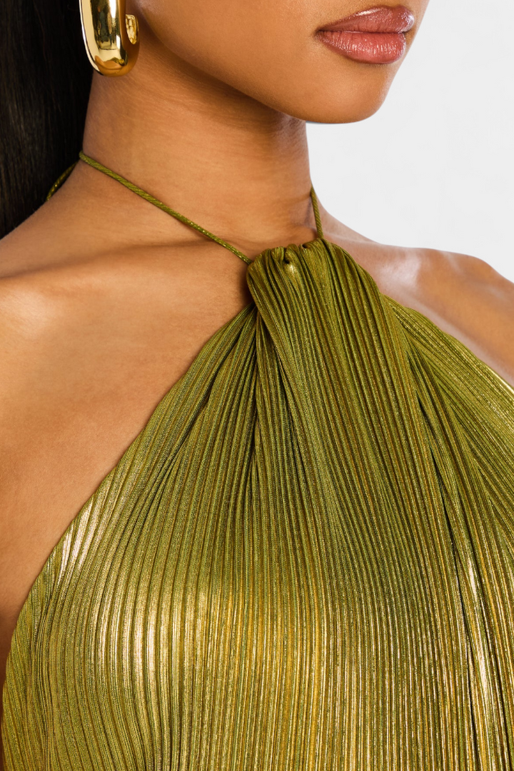Emma | Halter Jurk Met Open Rug Metalen