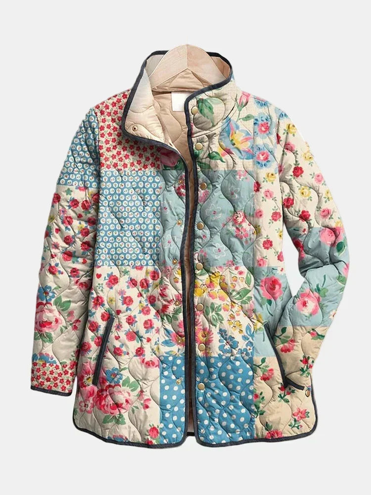 Gevoerde Patchwork Bloemenjas Chloé