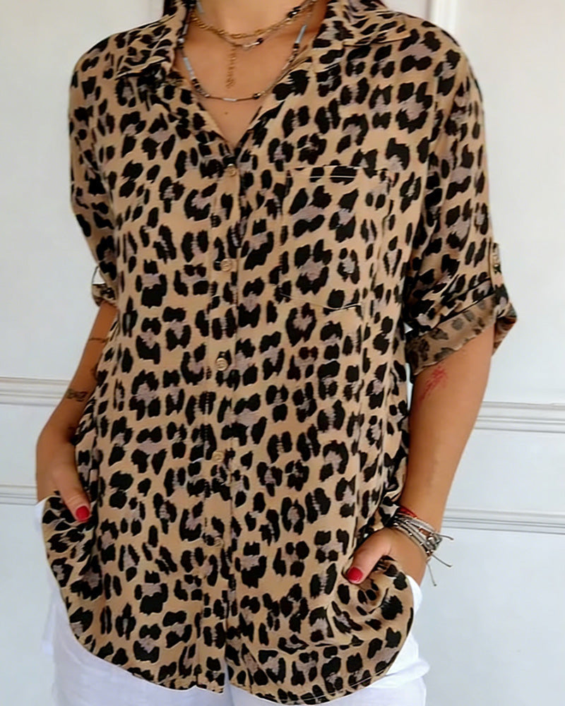 Modieuze Blouse met Luipaardprint