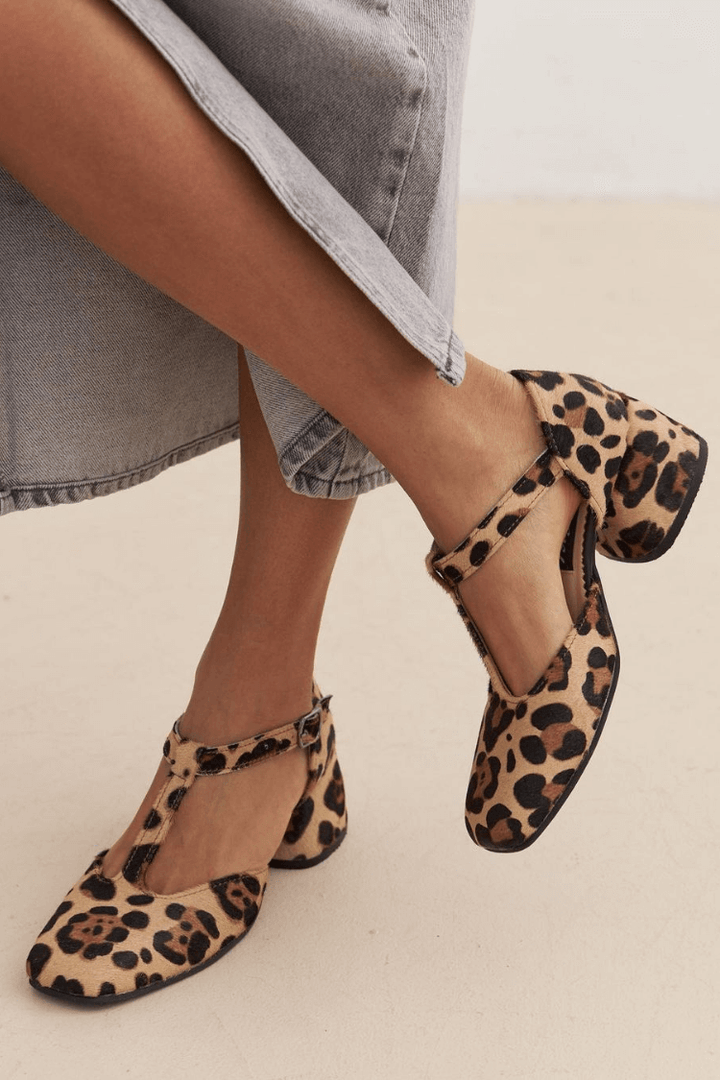 T-STRAP SCHOENEN MET DIERENPRINT