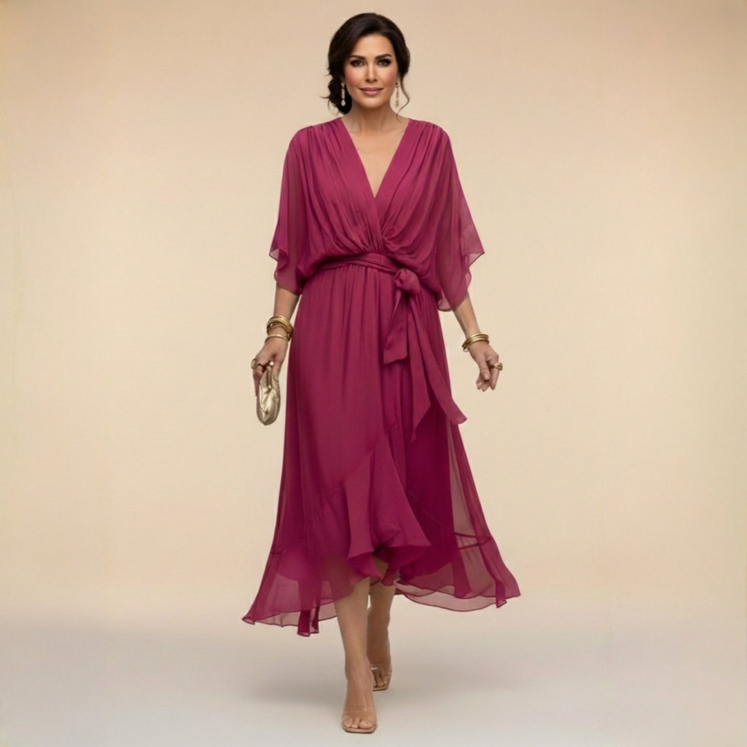 Sfumato | Chiffon Jurk met V-hals