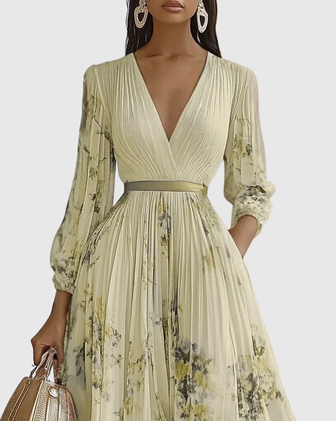 Rowella | Elegante Maxi Plissé Jurk