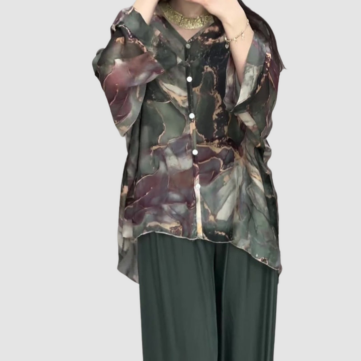 Aurora™ Elegante Gedrukte Twee-Delige Set | Bloemen Comfort Co-Ord