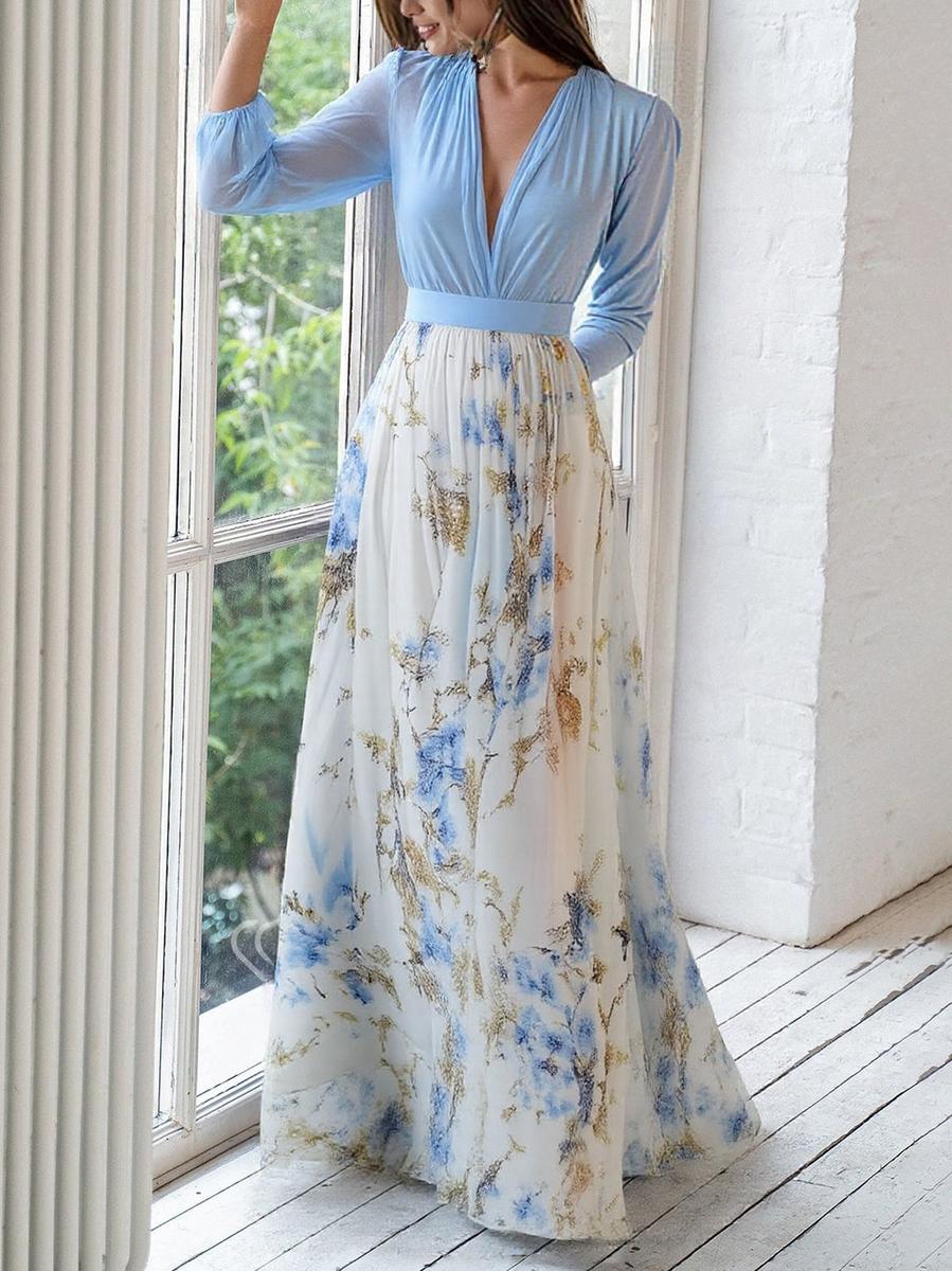 Prachtige Maxi Jurk met Bloemenpatroon