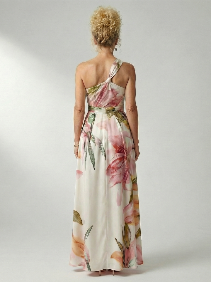 Amiel | Lichte Bloemen Maxi Jurk
