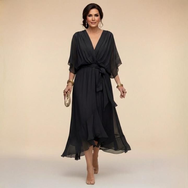 Sfumato | Chiffon Jurk met V-hals