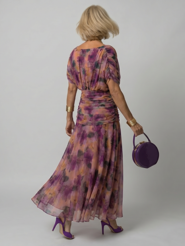 Calen | Off Shoulder Flow Midi Jurk