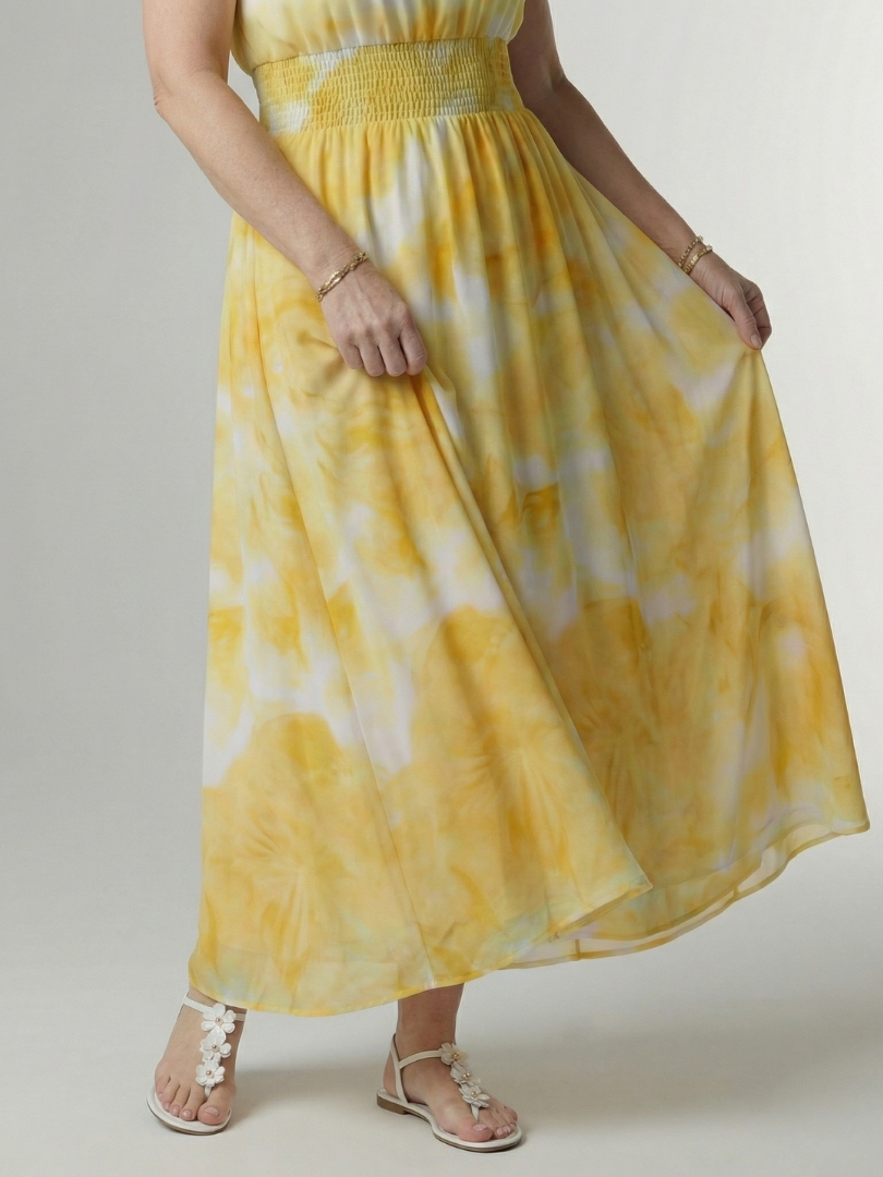 Sylin | Geverfde Halter Midi Jurk