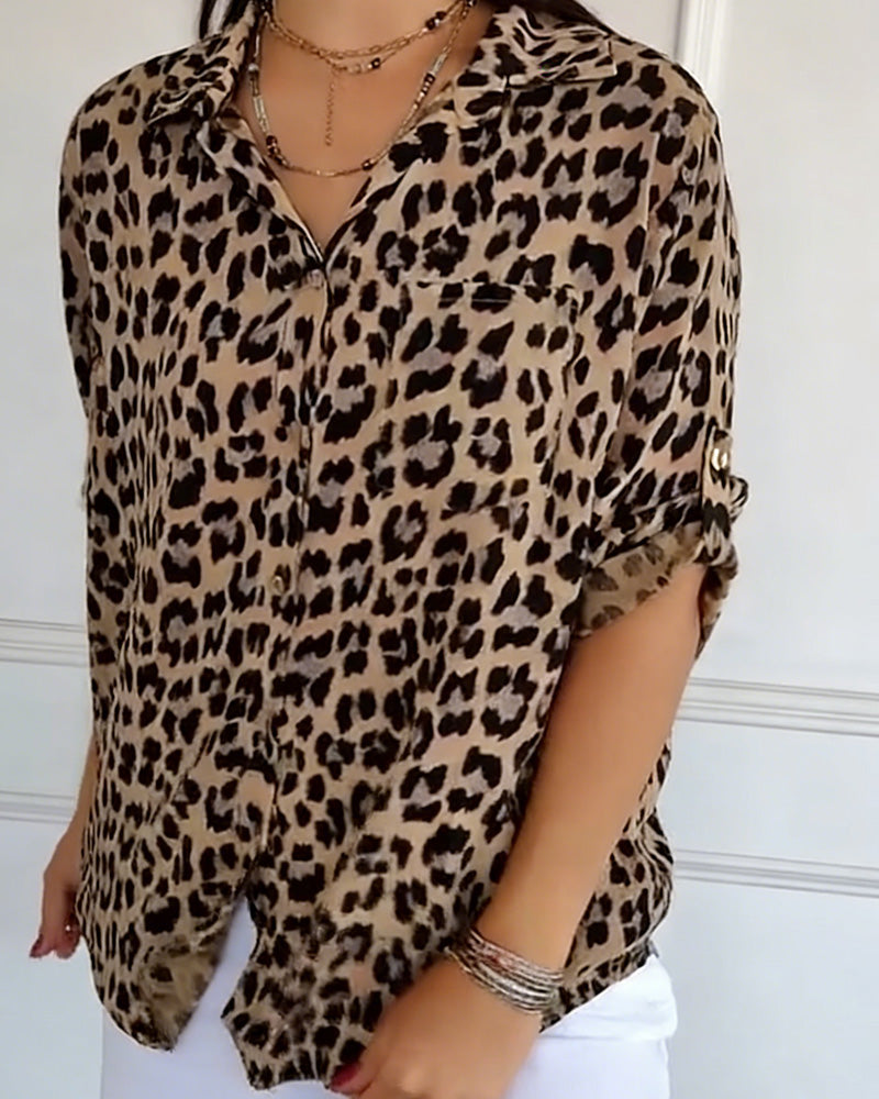 Modieuze Blouse met Luipaardprint