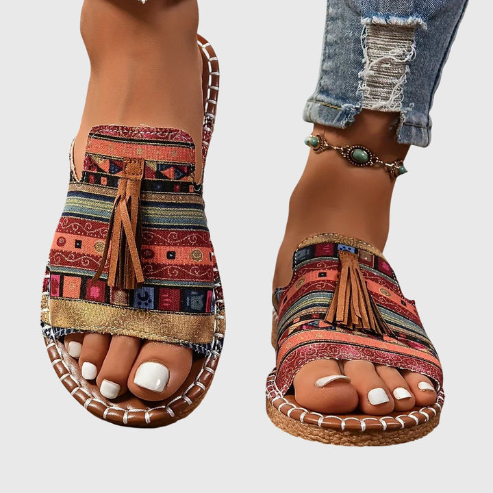 DELACROIX | Boheemse Sandalen Met Pompons Pauline