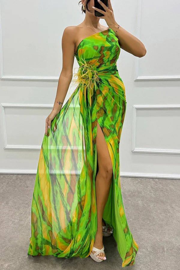 Vibrant Draped Jurk