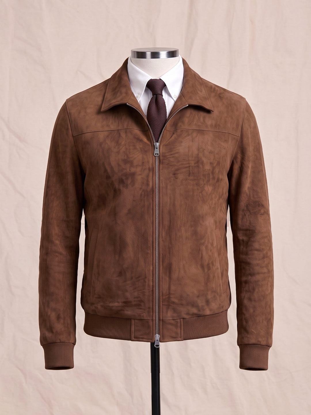 Deer Harrington Jas Heren Amerikaanse Vintage Revers Rits Jas Middenleeftijd Zakelijke Casual Korte Jas