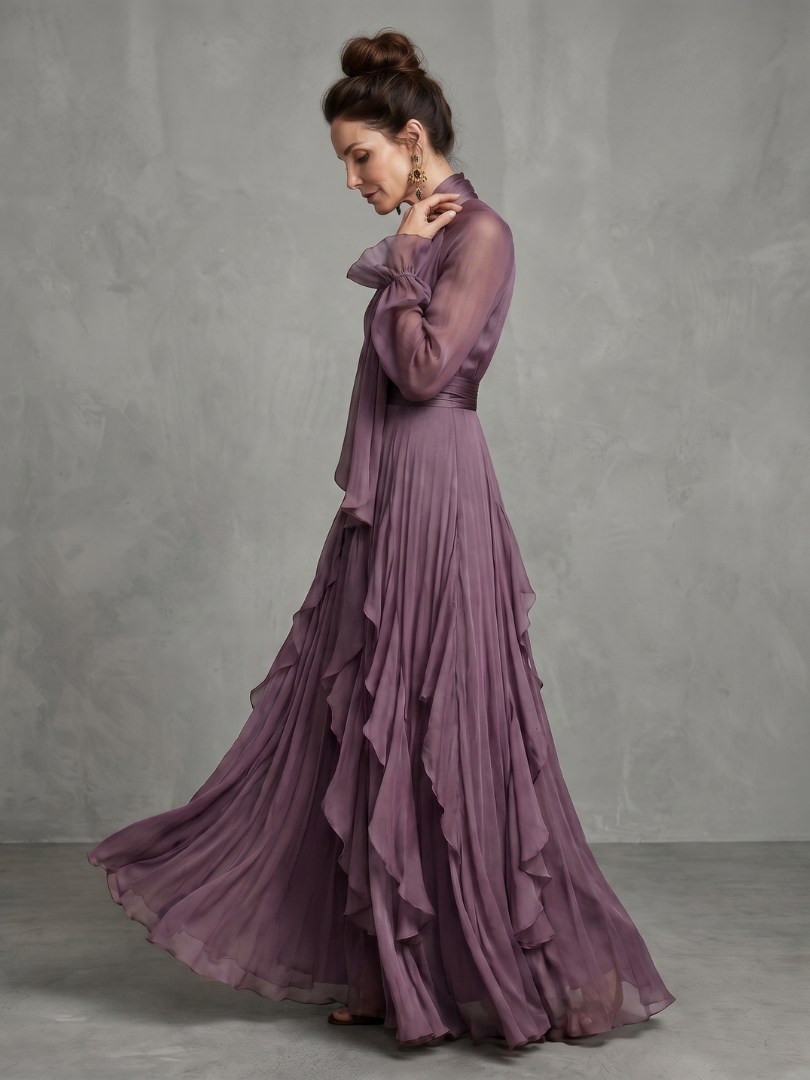 Demetria | Tiedek Ruffle Tiered Maxi Jurk