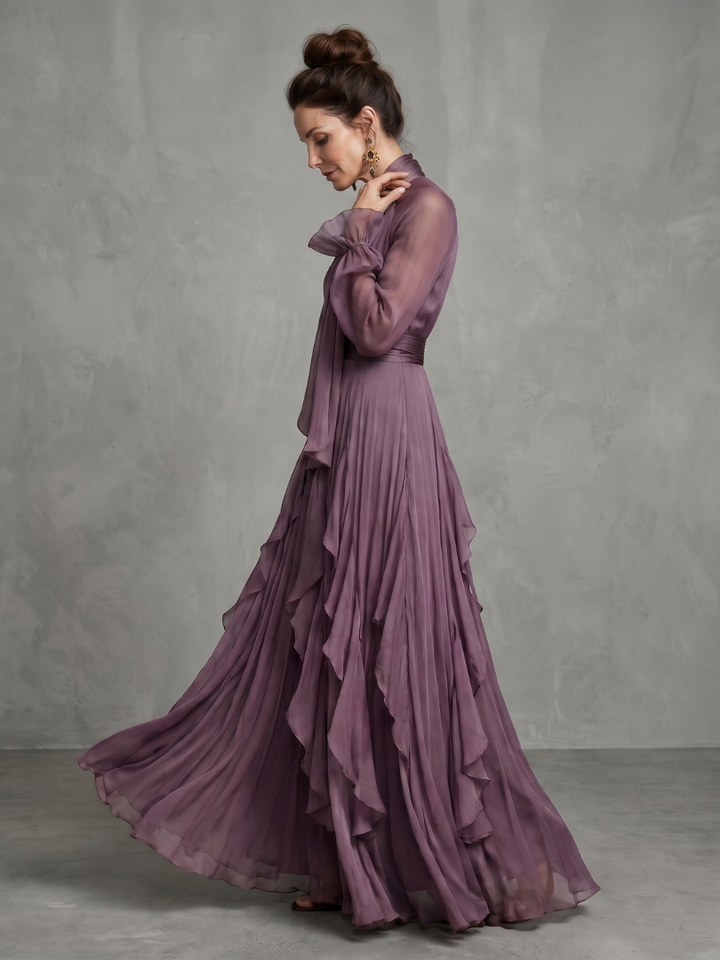 Demetria | Tiedek Ruffle Tiered Maxi Jurk