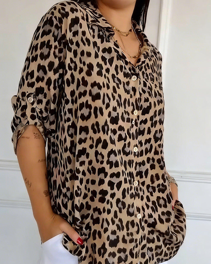Modieuze Blouse met Luipaardprint
