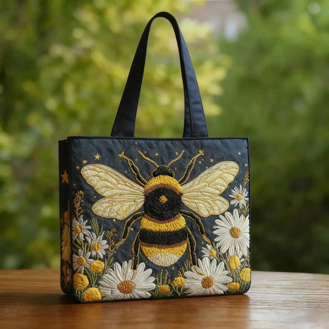 Ambachtelijke Tas met Bijen, Margrieten en Sterren
