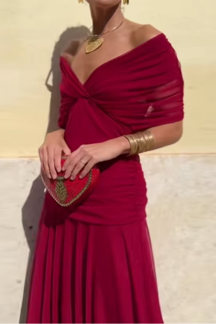 ANA | ELEGANTE MAXI PLEAT JURK